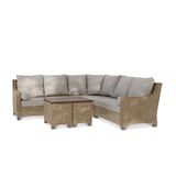 CANVAS Moraine All-Weather Wicker Outdoor/Patio Sectional Set, UV-Resistant Cushions, 5-pc Front_Three_Fourths_Angled_Left