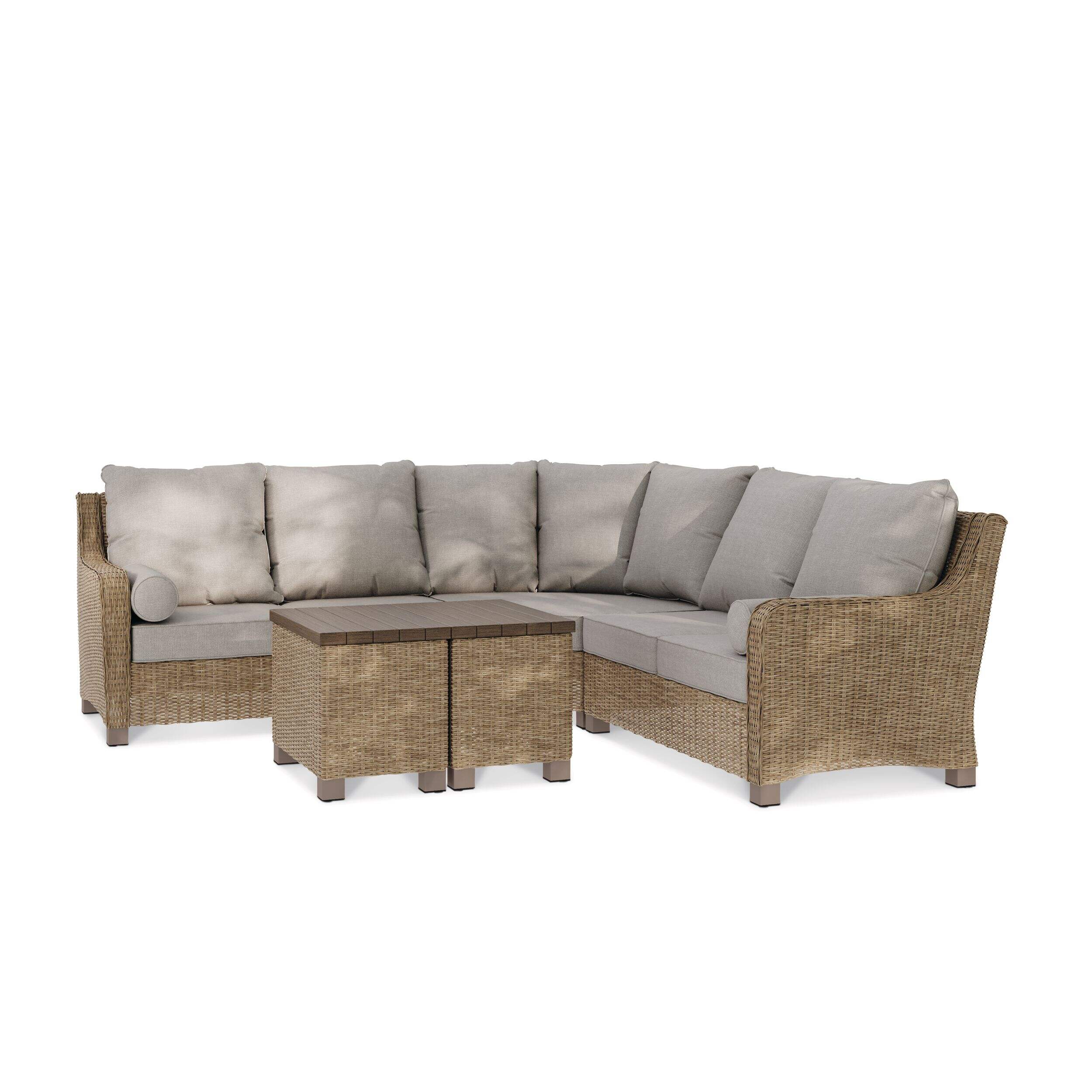 CANVAS Moraine All-Weather Wicker Outdoor/Patio Sectional Set, UV-Resistant Cushions, 5-pc Front_Three_Fourths_Angled_Left