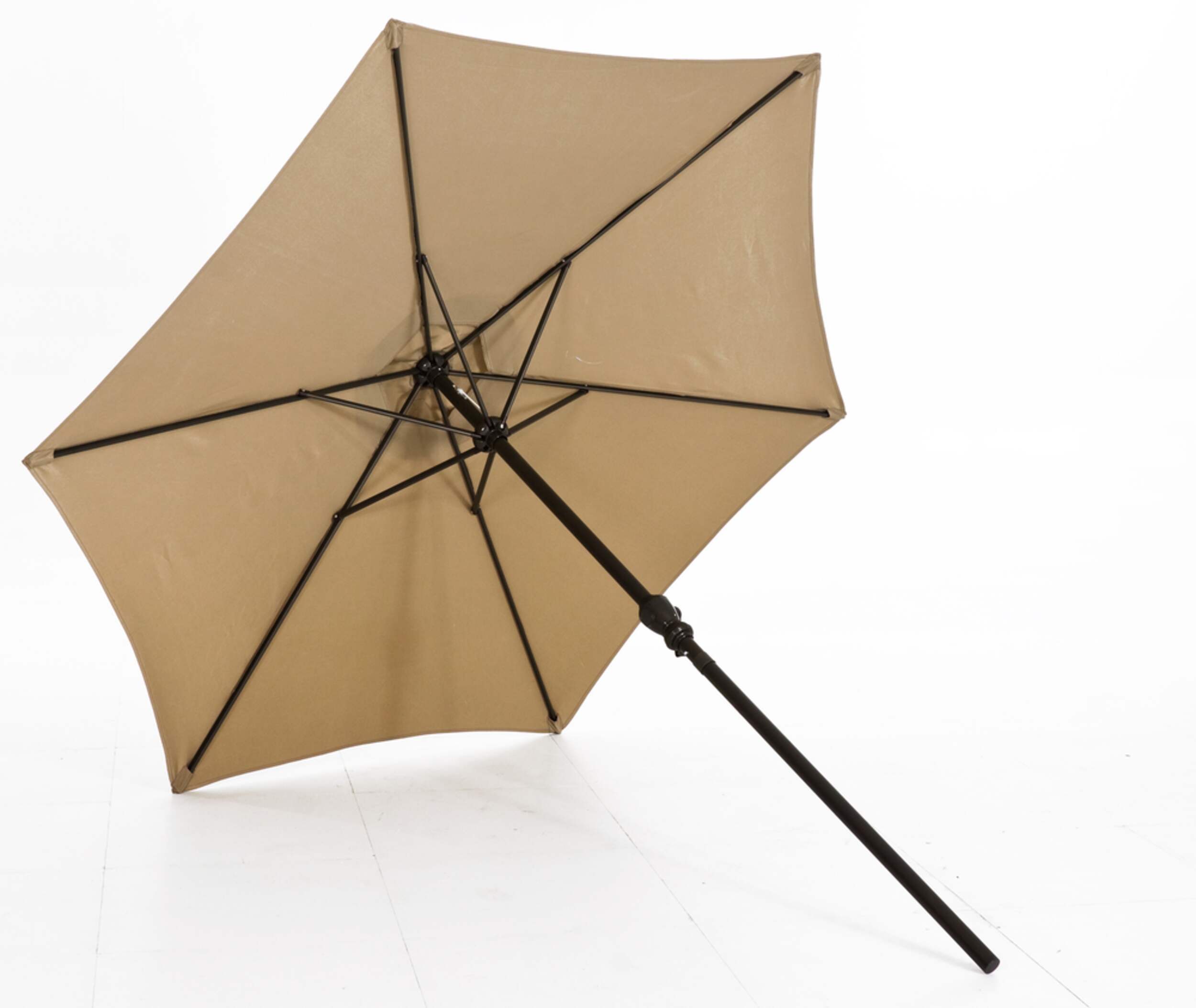 CANVAS Market Umbrella, Brown, 8-ft Front_Angled_Right