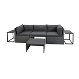 Fauteuil de jardin de coin, collection Umbra Loft, avec table d'appoint Front_Flat