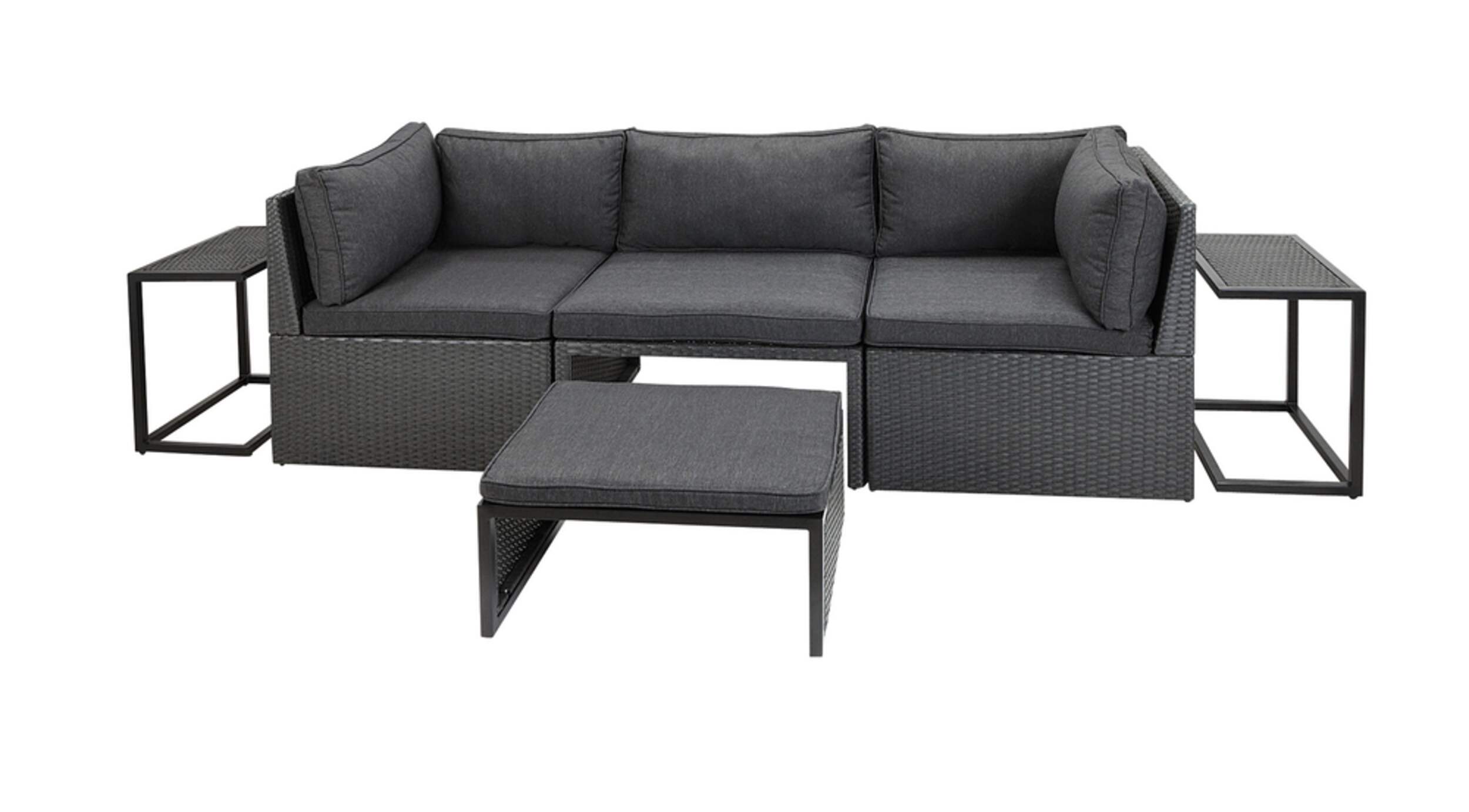 Fauteuil de jardin de coin, collection Umbra Loft, avec table d'appoint Front_Flat