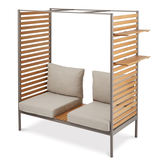 Lit de repos de patio/balcon avec panneaux d’intimité à cadre en aluminium CANVAS Dixon Front_Three_Fourths_Angled_Left