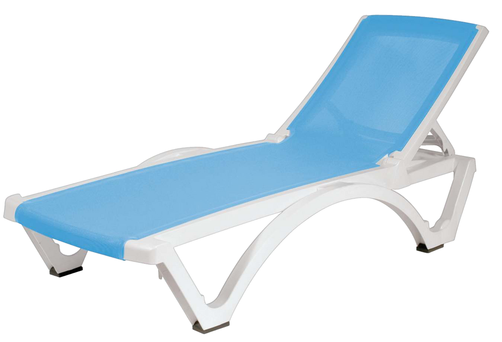 Gracious Living Baja Resin Sling Outdoor/Patio Chaise Lounge, Blue