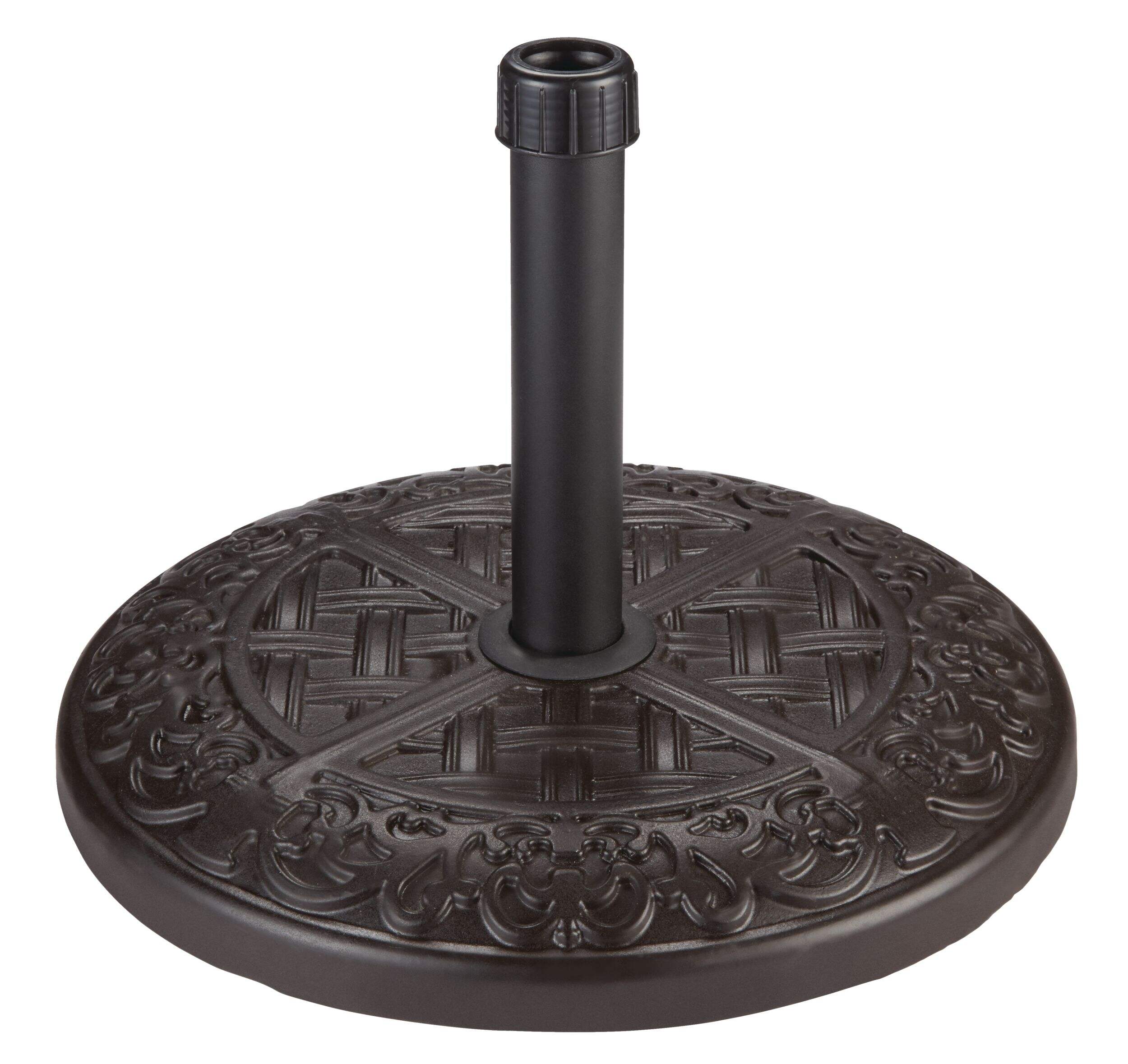 For Living Concrete Patio Umbrella Base/Umbrella Stand for All-Weather, Black, 40-lb Front_Elevated