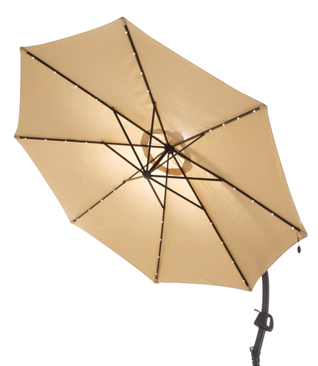 CANVAS Miramar Outdoor/Patio Offset Umbrella w/Solar LED Light, Base