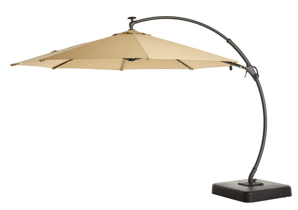 CANVAS Miramar Outdoor/Patio Offset Umbrella w/Solar LED Light, Base