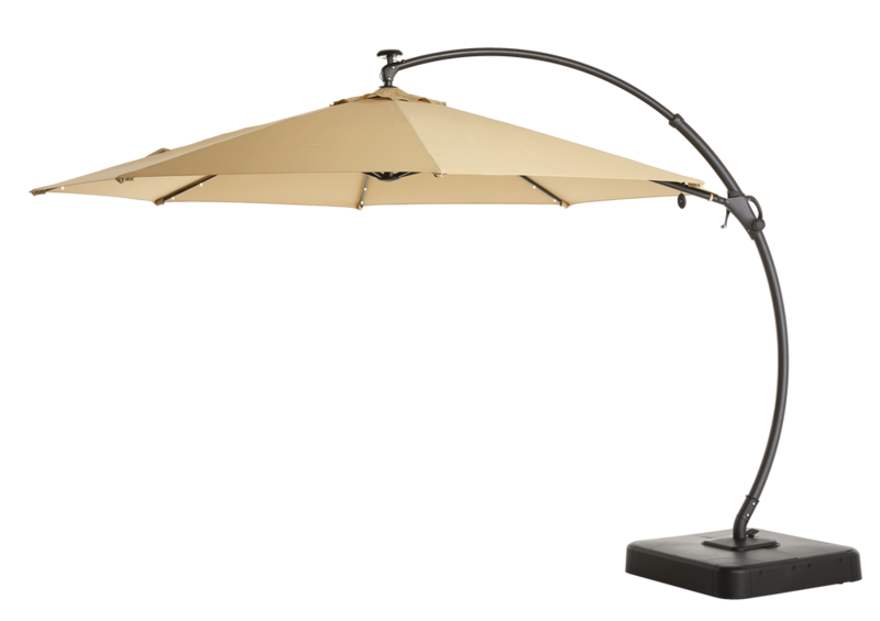 CANVAS Miramar Outdoor/Patio Offset Umbrella w/Solar LED Light, Base