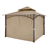 CANVAS Square Fabric Outdoor/Patio Gazebo Walls for Havana Gazebo, Brown, 115x115x88-in Front_Three_Fourths_Angled_Left