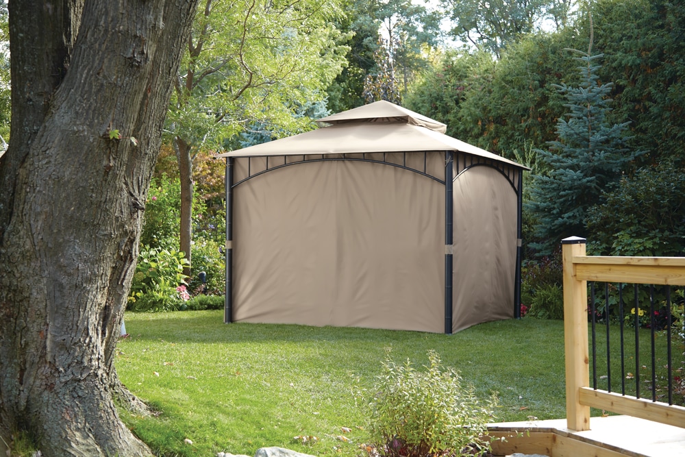 CANVAS Square Fabric Outdoor/Patio Gazebo Walls for Havana Gazebo, Brown, 115x115x88in