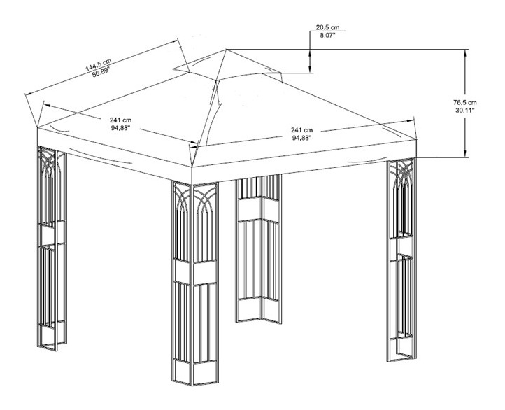 For Living Crawford Collection Outdoor/Patio SoftTop Gazebo, Sun