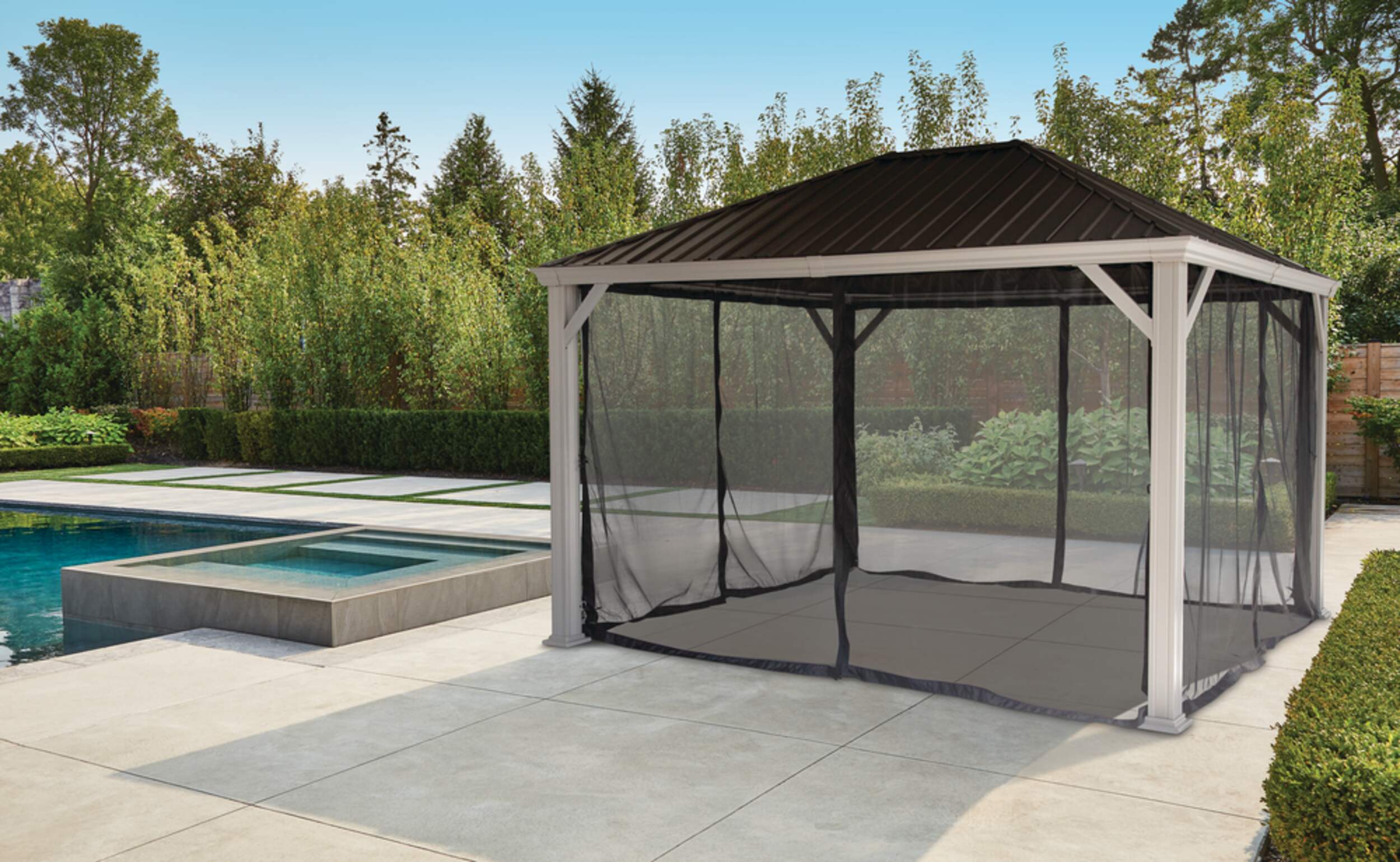 CANVAS Skyline Gazebo à toit rigide en aluminium et en acier