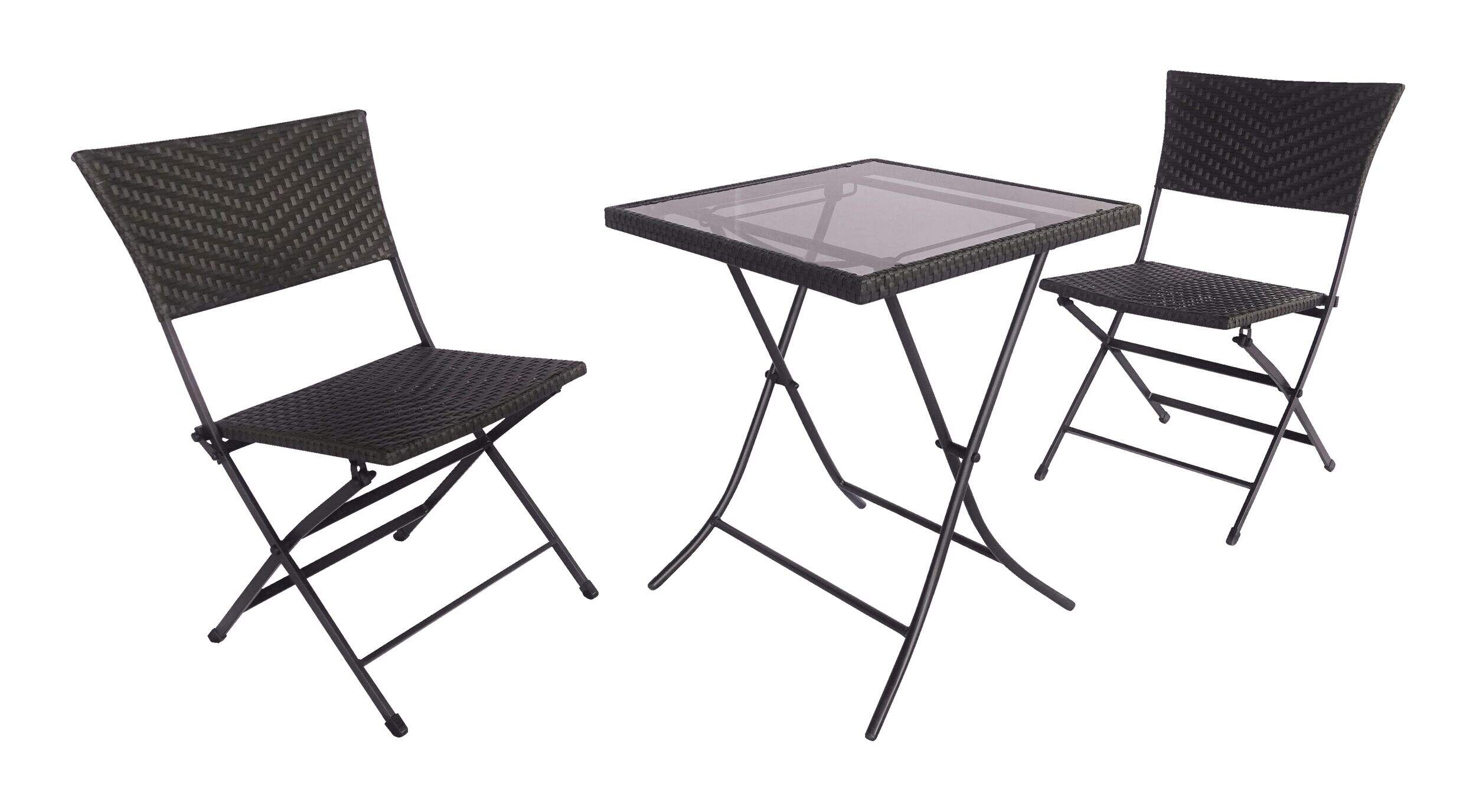 CANVAS Cabana - Ensemble bistro de jardin pliant en osier, 3 pce Composite_or_Mixed