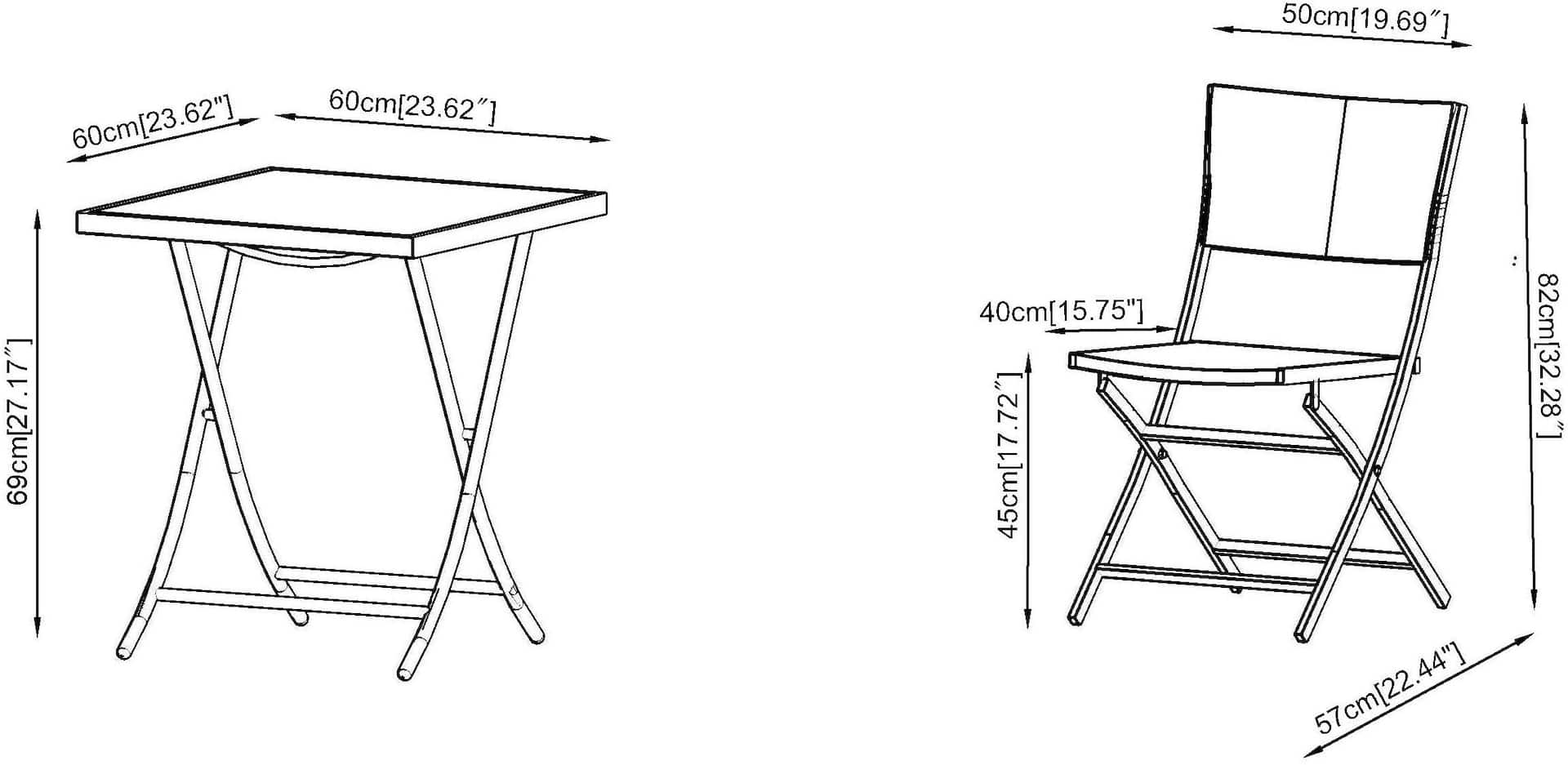 Canvas cabana folding bistro outlet set