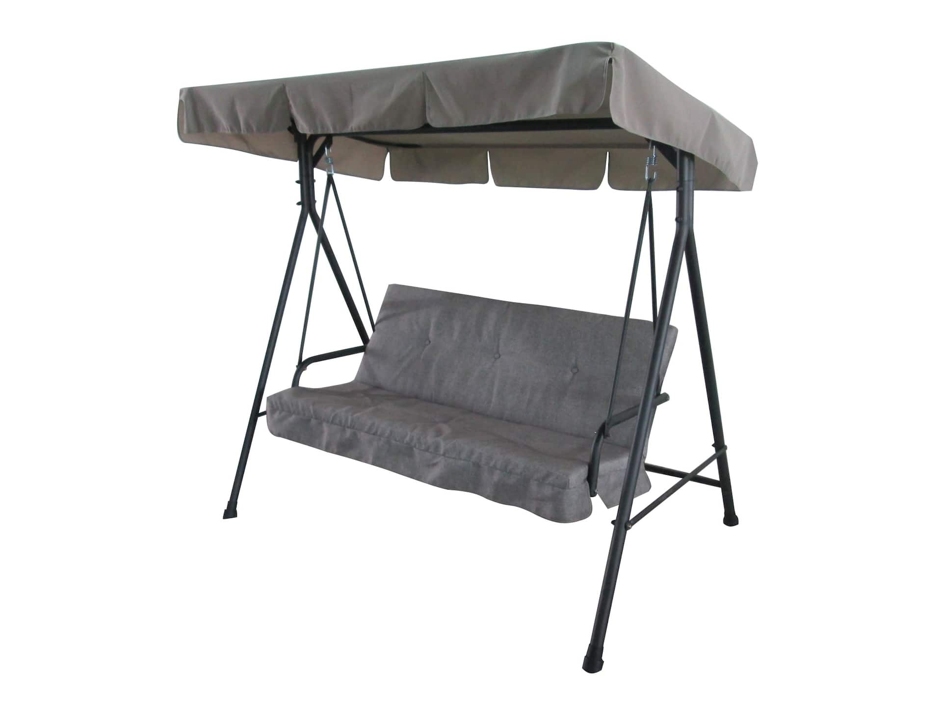 For Living Parsons Collection Outdoor Patio 3 Seater Swing w Canopy Cushions Beige Canadian Tire