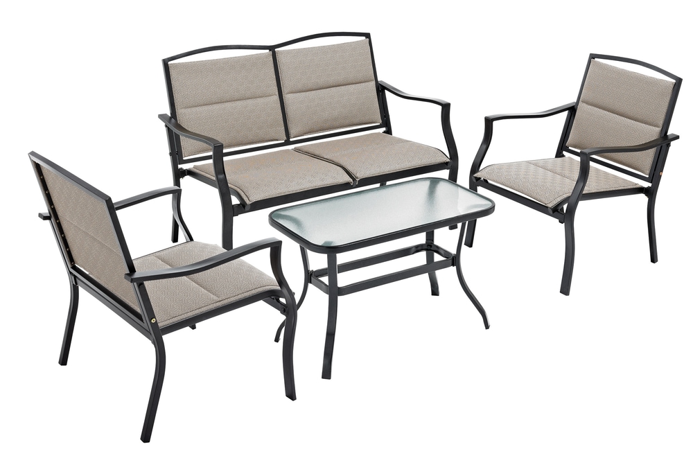 Parsons Collection Padded Sling Patio Conversation Set, 4piece