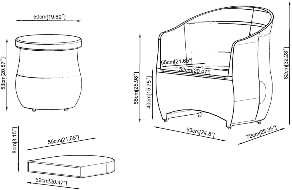 CANVAS Lakeside Collection Wicker Outdoor/Patio Bistro Set, Storage