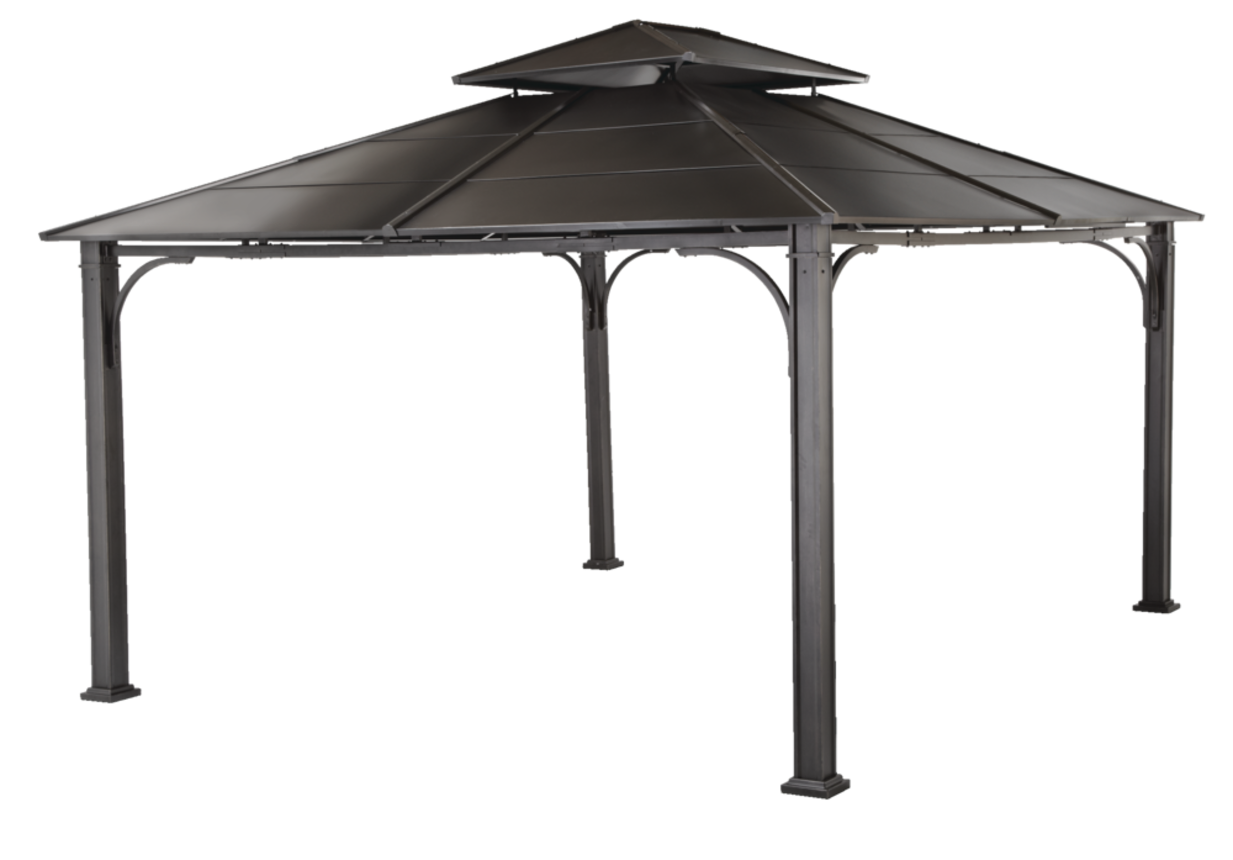 For Living Acadia - Gazebo à toit rigide, 13,98 x 11,98 x 10 pi Front_Angled_Left