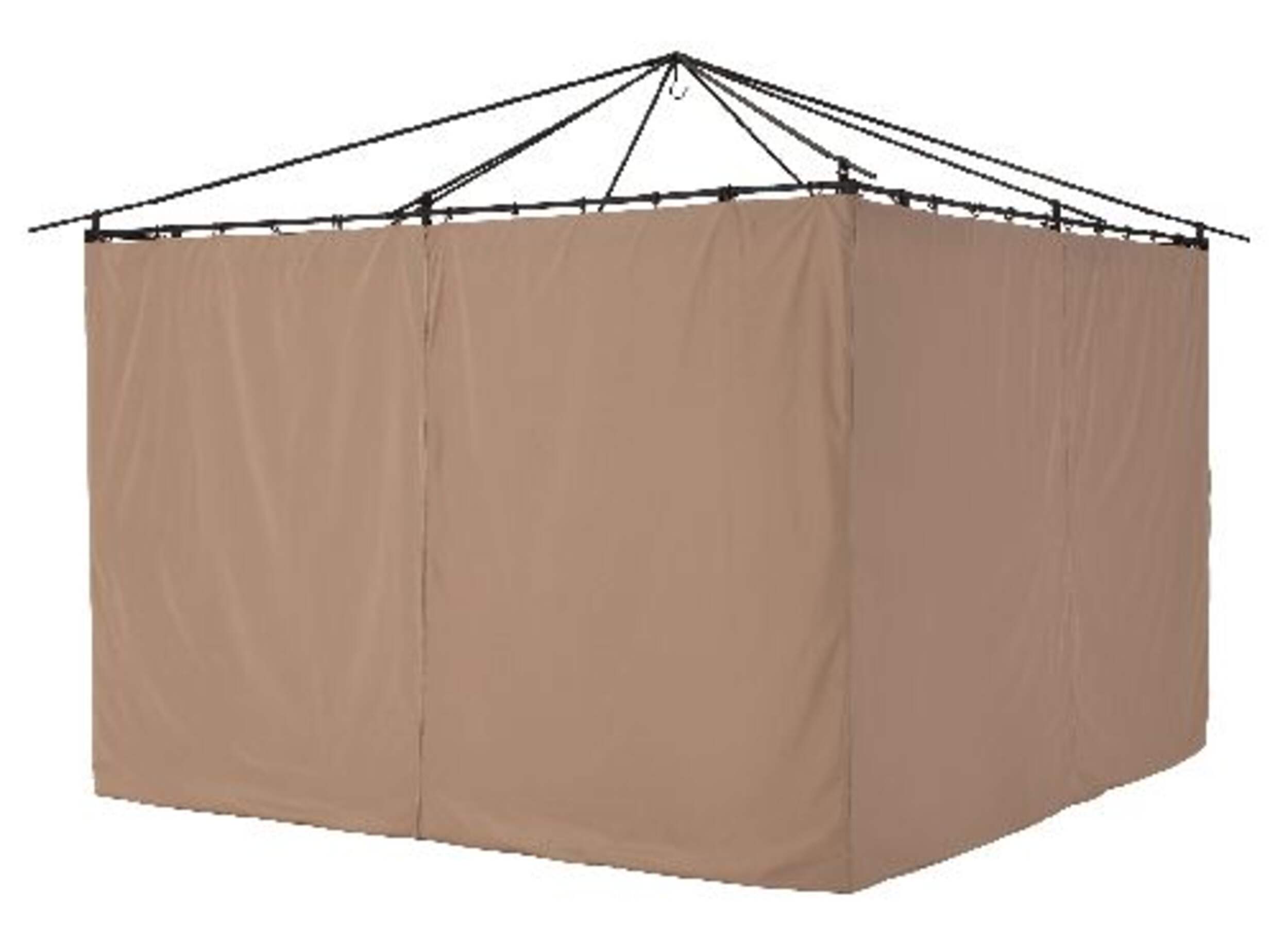 For Living Lakeside - Rideaux en tissu pour gazebo, beige, 118 x 118 x 79 po Front_Angled_Left