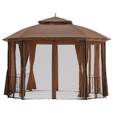 For Living Octagon  - Gazebo avec moustiquaire Front_Flat