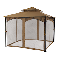 CANVAS Fabric Outdoor/Patio Gazebo Netting for Havana Gazebo, Brown, 115x115x88-in Front_Angled_Left