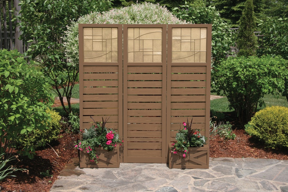 Three Panel Privacy Screen with Planters Canadian Tire