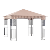 For Living Fabric Outdoor/Patio Replacement Canopy for Lakeside Gazebo, 132x132x28-in Front_Angled_Right