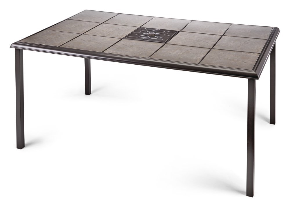 For Living Bluebay Rectangular Steel Outdoor Patio Dining Table w