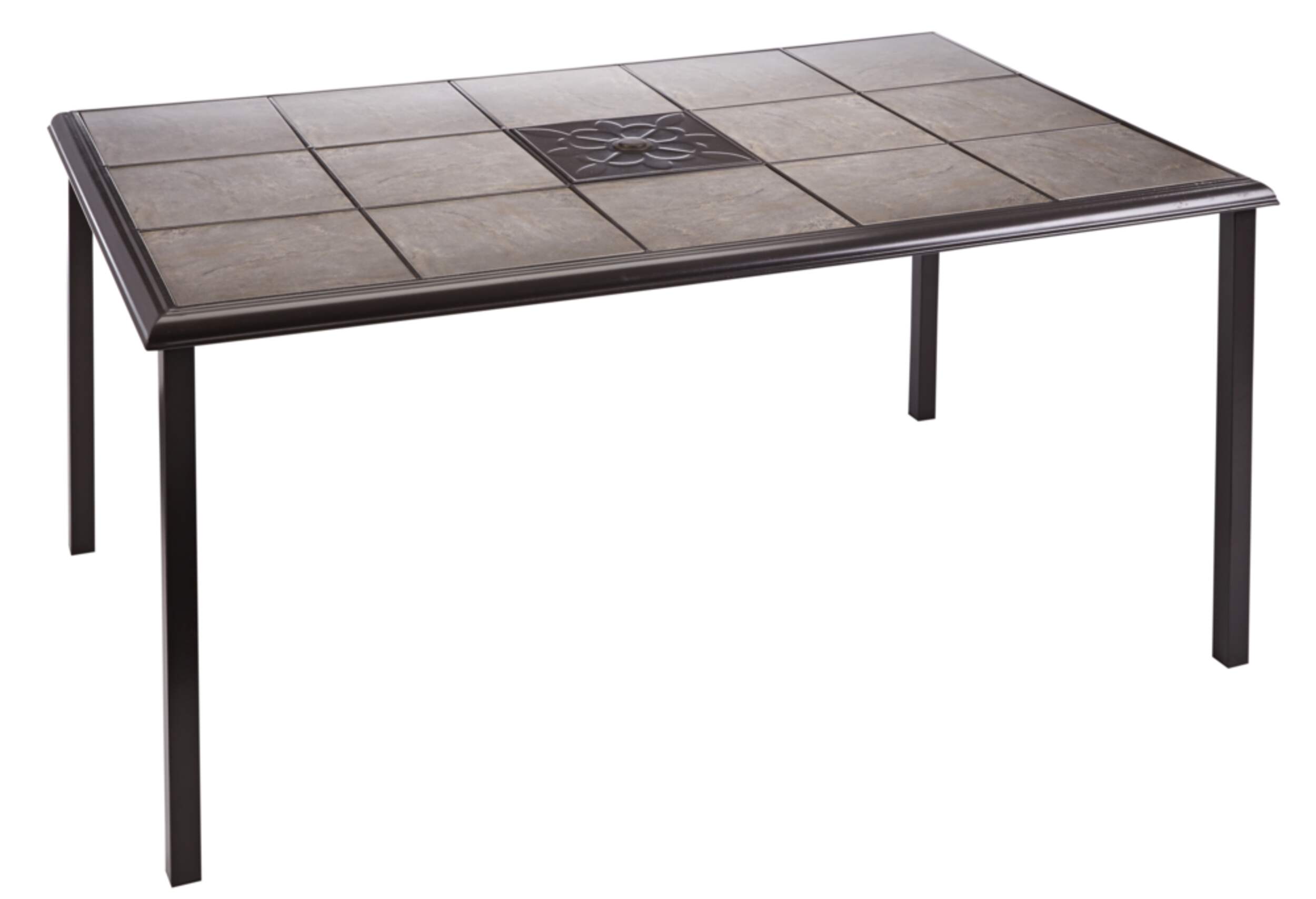 For Living Bluebay Rectangular Steel Outdoor Patio Dining Table w ...