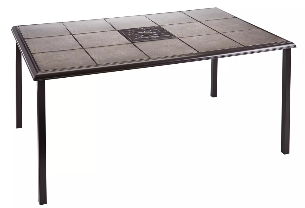 For Living Bluebay Rectangular Steel Outdoor Patio Dining Table w