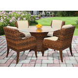 Scott Living Tahiti Dining Set, Crème, 5-pc