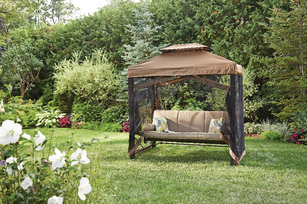 CANVAS Valencia UV Protected Outdoor/Patio Swing Daybed w/ Net
