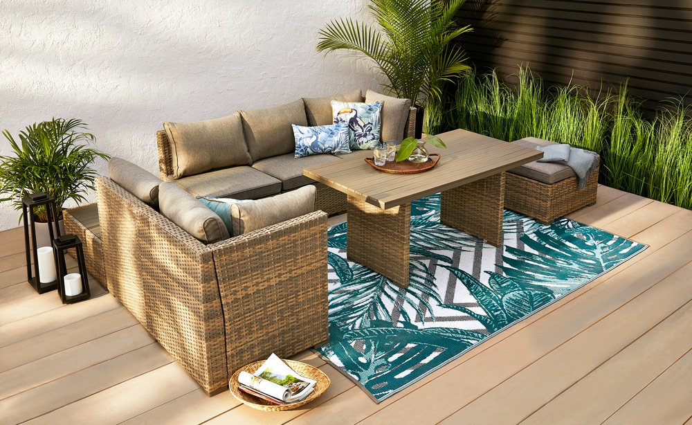 Canvas Bala Rectangle Outdoor Patio Sectional Umbrella Side Table Stand 28x18x25 In Canadian Tire Canvas Bala Rectangle Outdoor Patio, Outdoor Sectional With Dining Table And Umbrella