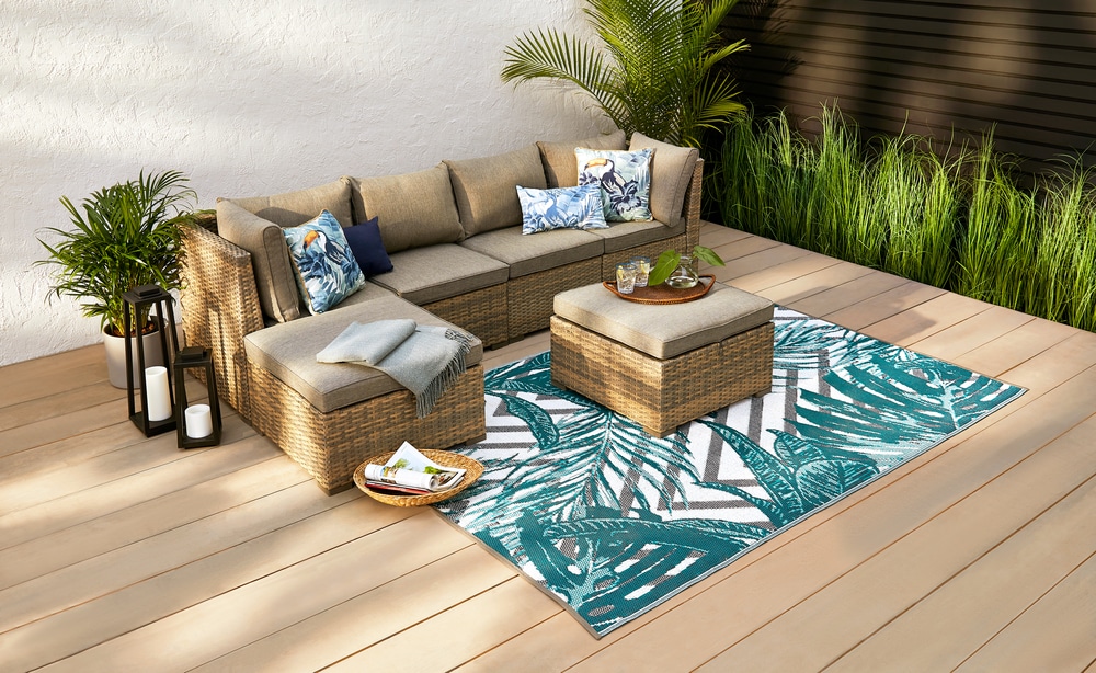 CANVAS Bala AllWeather Wicker Outdoor/Patio Dining Table w/ Faux Wood