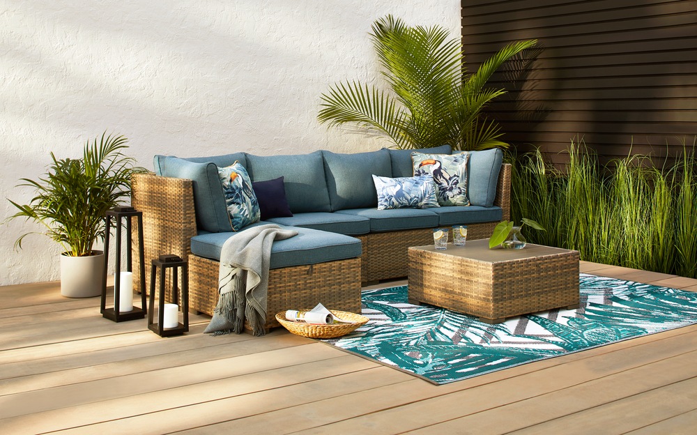 CANVAS Bala Outdoor/Patio Replacement Cushion Sectional Set, Blue