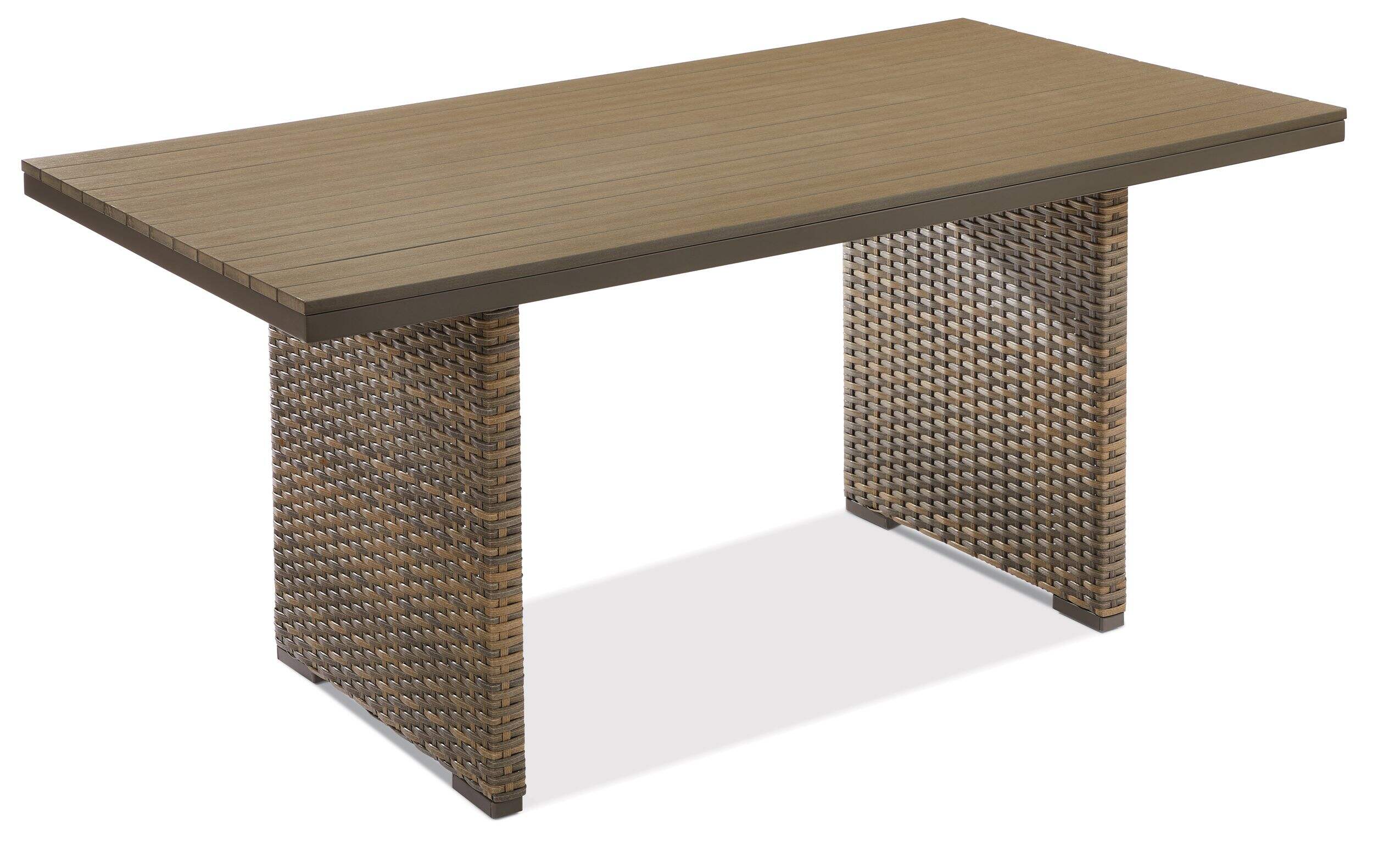 CANVAS Bala All-Weather Wicker Outdoor/Patio Dining Table w/ Faux Wood Top Composite_or_Mixed
