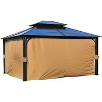 For Living Acadia - Rideaux et moustiquaire pour gazebo, 155 x 132 x 85 po Front_Angled_Left