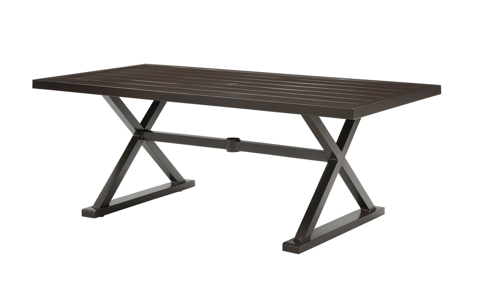 LaZBoy Outdoor Blake Slat Top Patio Dining Table, 76 x 39in