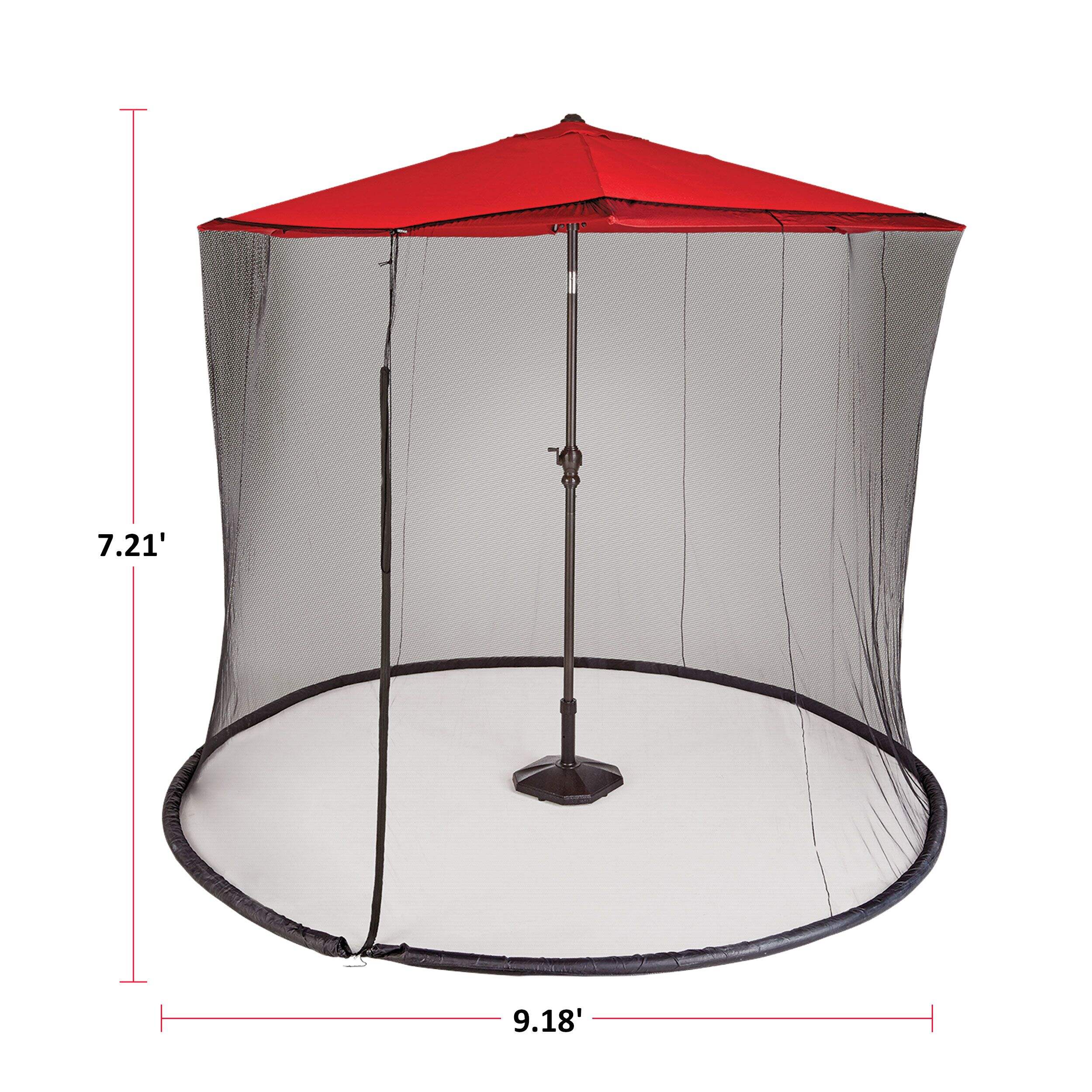 CANVAS Round Outdoor/Patio Umbrella Netting, Black, 7 to 9ft