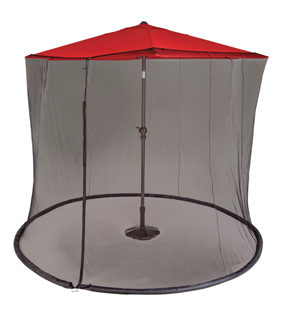 CANVAS Round Outdoor/Patio Umbrella Netting, Black, 7 to 9ft