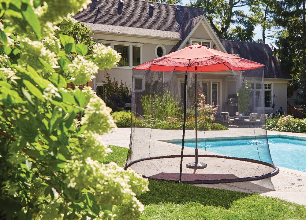 CANVAS Round Outdoor/Patio Umbrella Netting, Black, 7 to 9ft