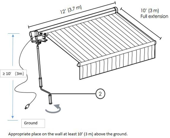 12x10 motorized retractable awning