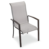 For Living Bluebay Sling Steel Outdoor Patio Accent Chair, Grey, 29x24x40-in