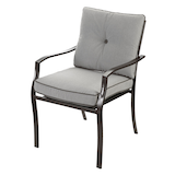For Living Bluebay Cushioned Outdoor Patio Dining Chair, Grey Front_Angled_Left