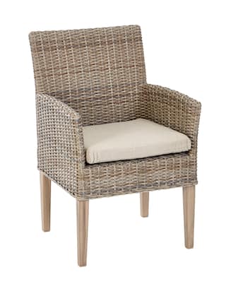 Canvas Monaco Wicker Outdoor Patio Dining Chair W Seat Cushion Beige Canadian Tire - Wicker Patio Chairs Canadian Tire