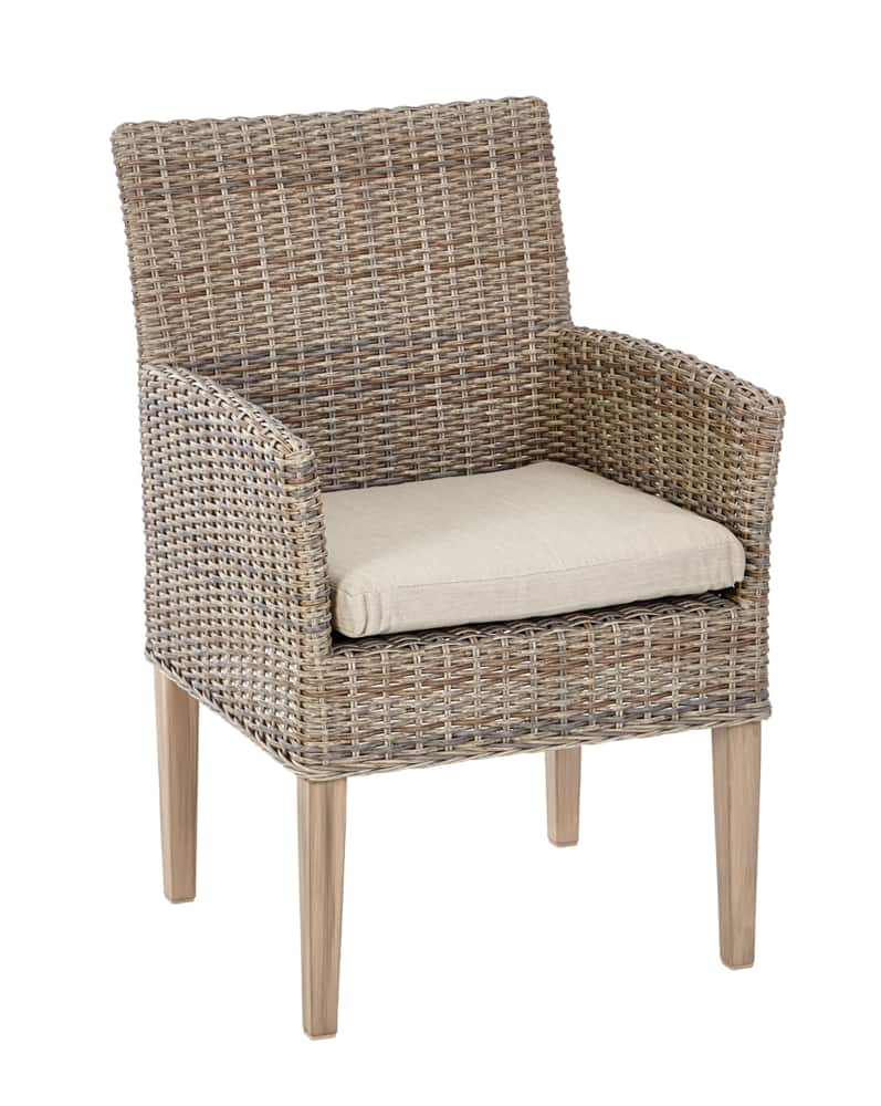 CANVAS Monaco Wicker Outdoor/Patio Dining Chair w/ Seat Cushion, Beige