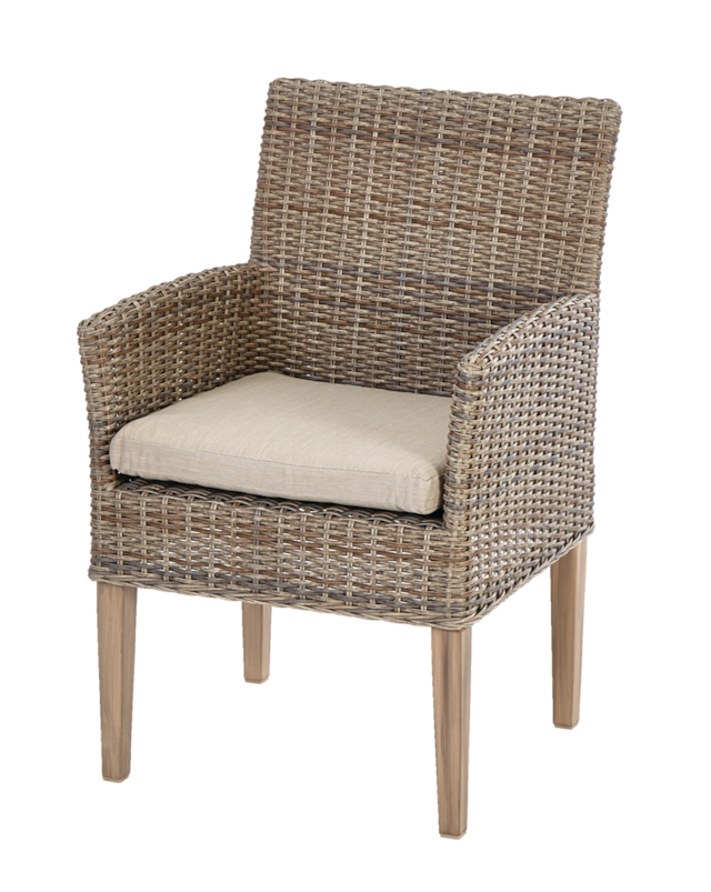 CANVAS Monaco Wicker Outdoor/Patio Dining Chair w/ Seat Cushion, Beige