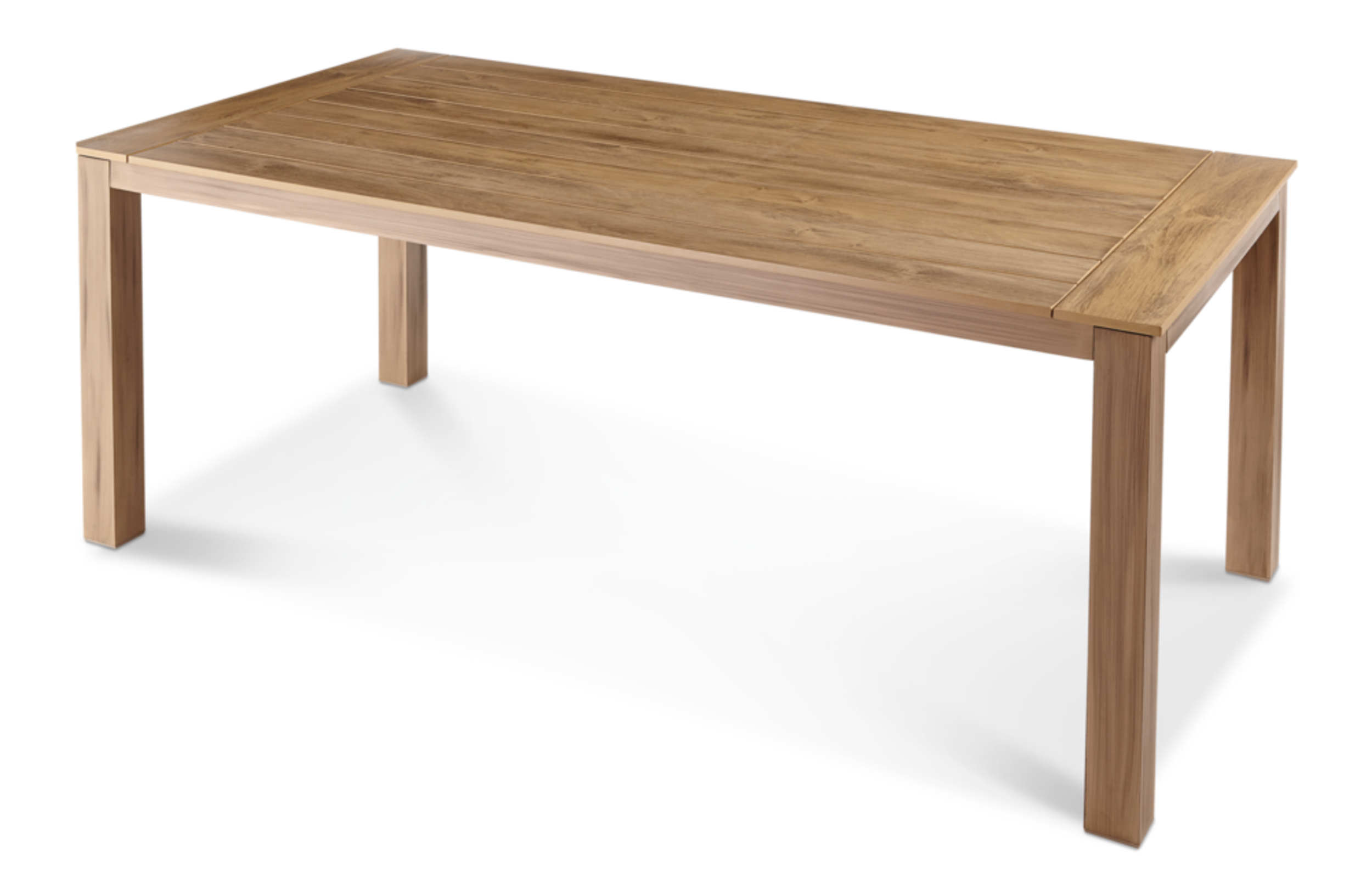 CANVAS Monaco Rectangular Wooden Outdoor/Patio Dining Table w/ Faux Wood Top, 79x40x30-in Front_Three_Fourths_Angled_Left