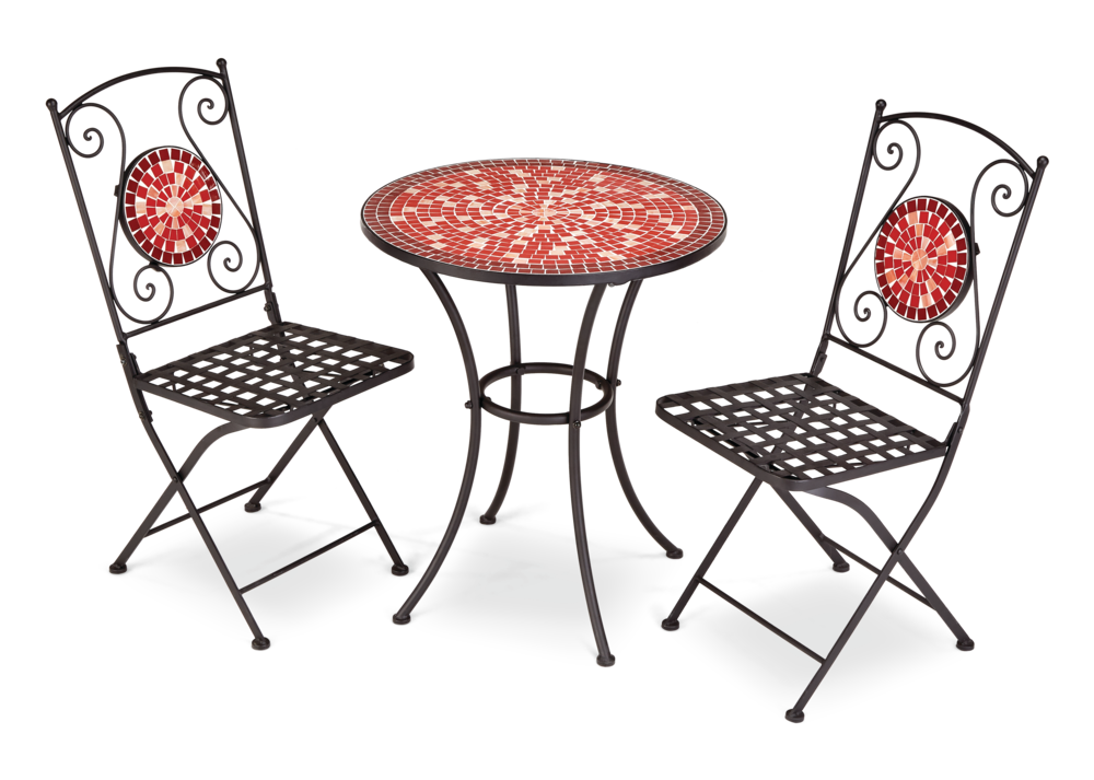 red outdoor bistro sets