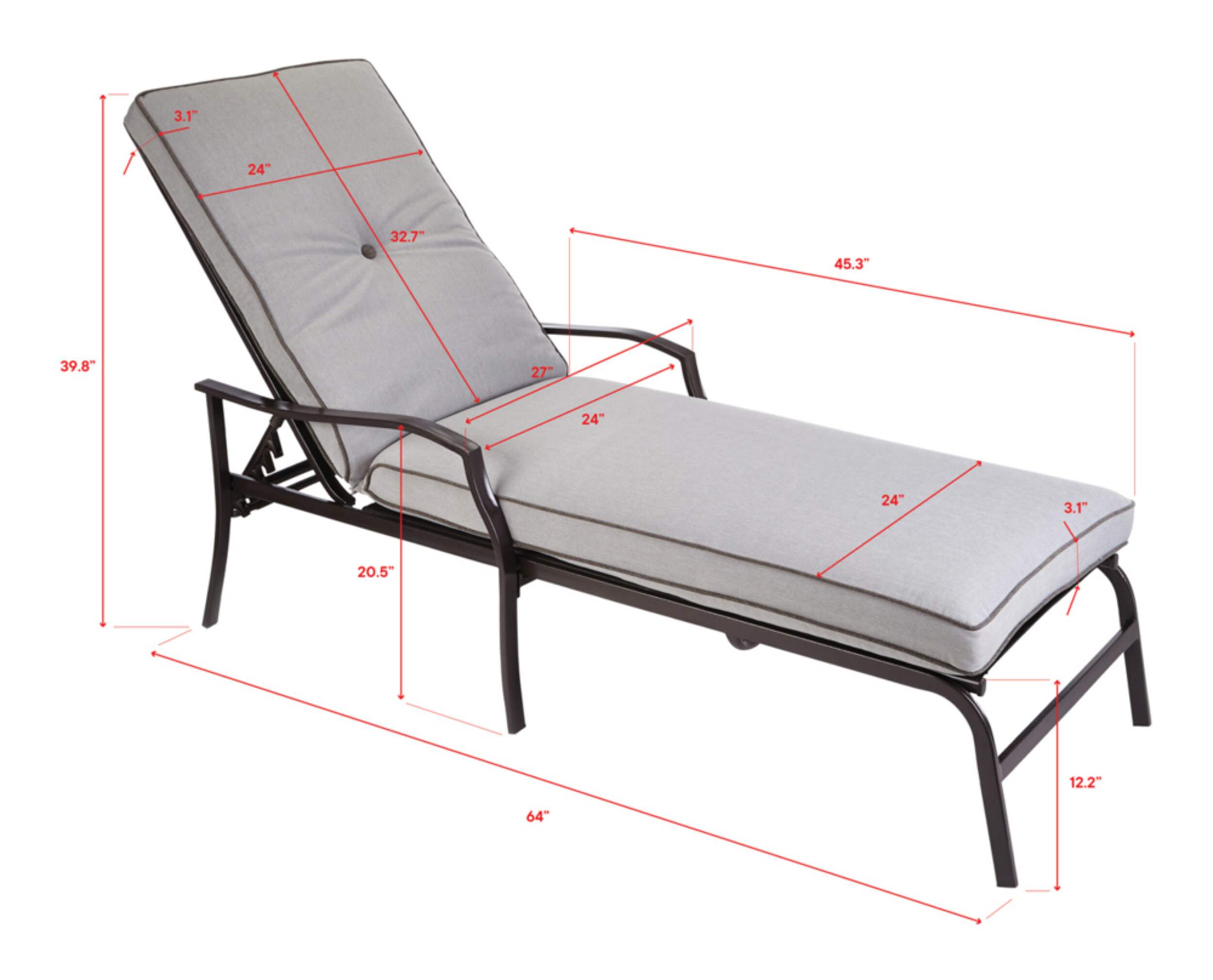 For Living Bluebay Cushioned Outdoor/Patio Chaise Lounger | Canadian Tire