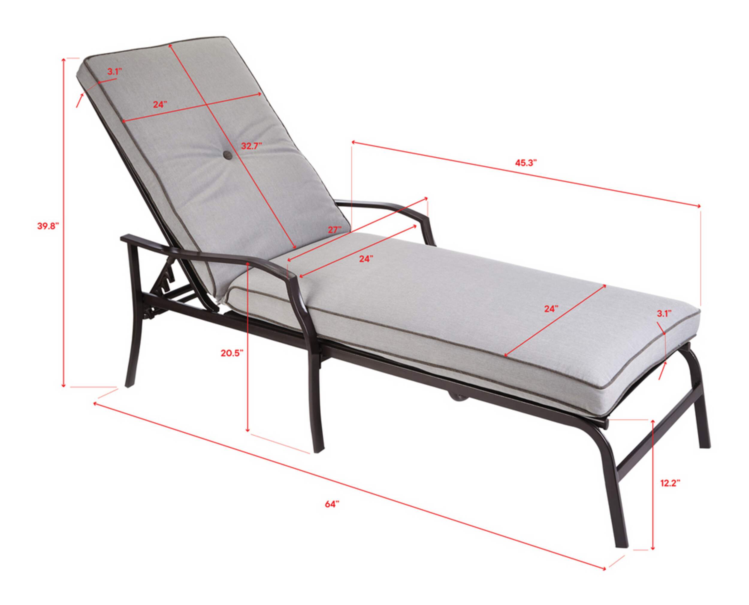 For Living Bluebay Cushioned Outdoor/Patio Chaise Lounger Canadian Tire